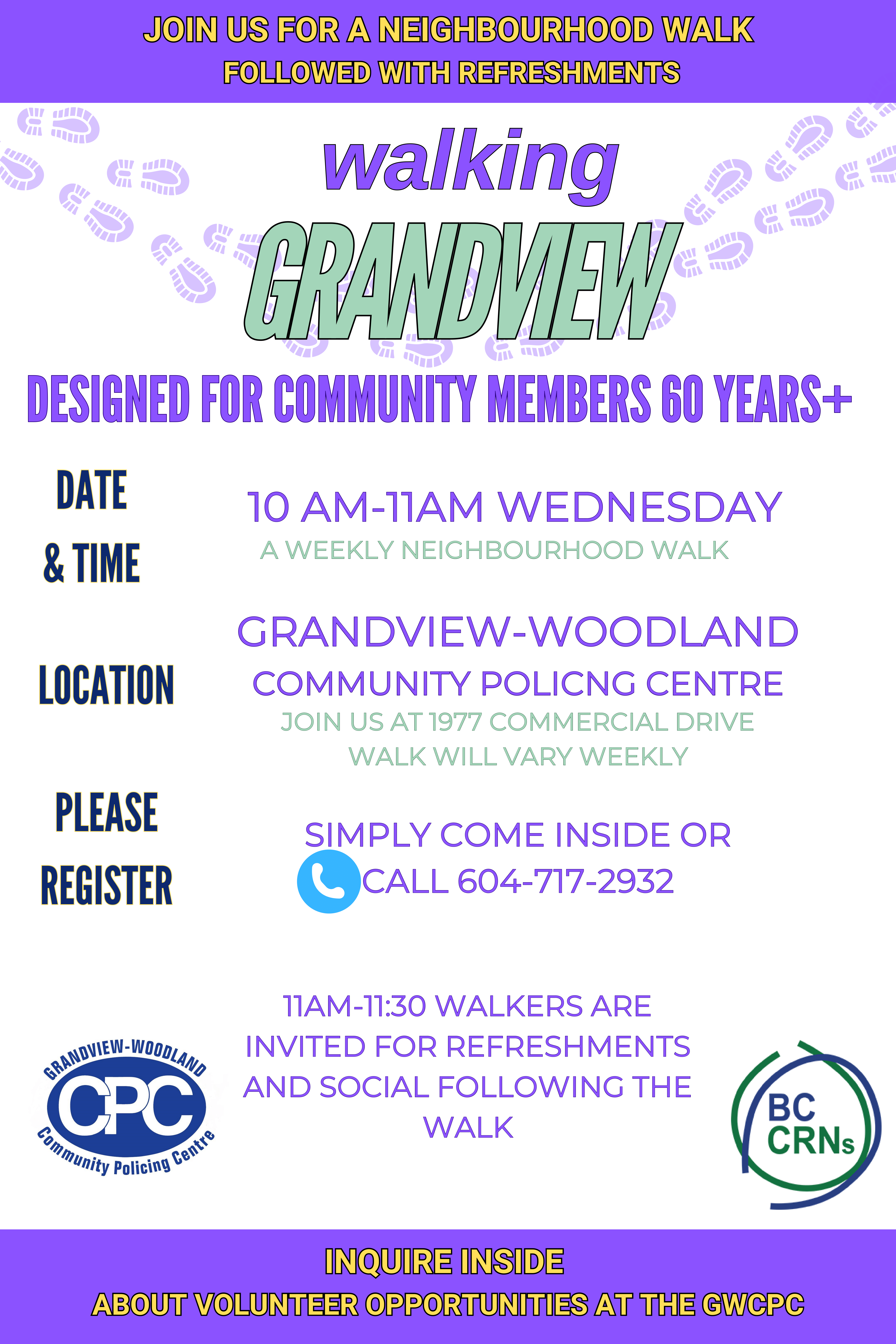 JOIN US walking Grandview
